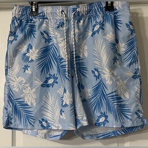 Goodfellow & Co Men’s Lg Tropical Floral Print Swin Trunks Above Knee W/Liner